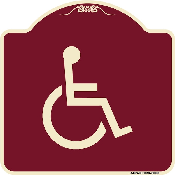 Signmission Large Handicapped Symbol Heavy-Gauge Aluminum Architectural Sign, 18" x 18", BU-1818-23889 A-DES-BU-1818-23889 - main